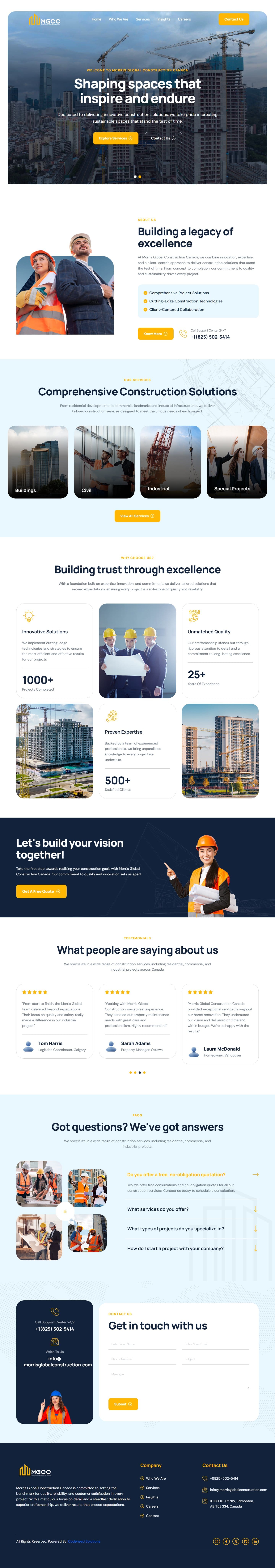 Morris Global Construction Website